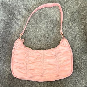 Puffer pink shoulder purse